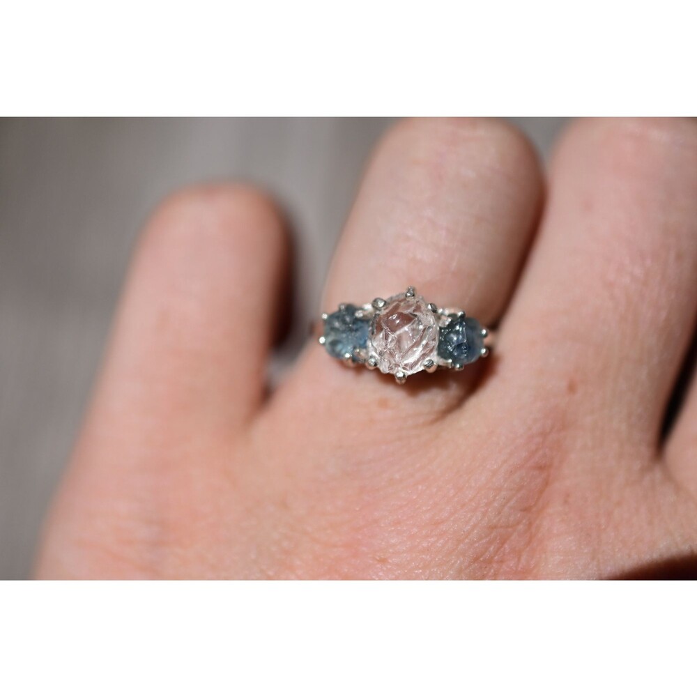 Montana sapphire ring, alternative engagement rings size 5 6 7 8 9 anniversary g